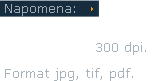 Napomena:


Rezolucija od 300 dpi. 

Format jpg, tif, pdf.